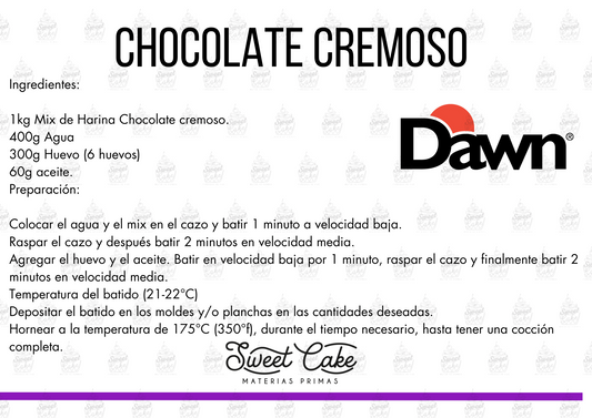 RECETA DAWN CHOCOLATE CREMOSO