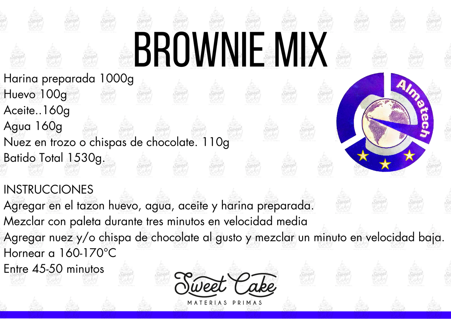 RECETA BROWNIE MIX ALMATECH