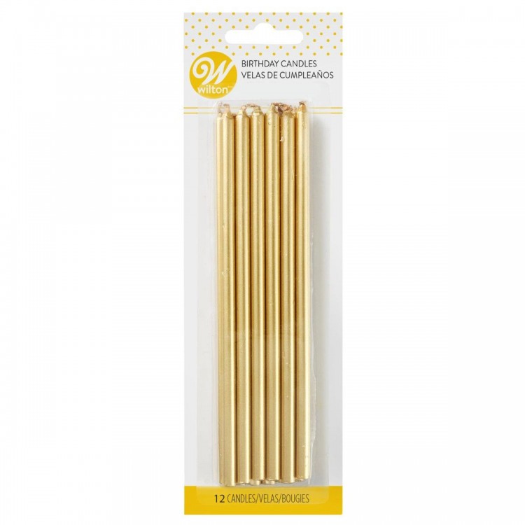 VELAS DORADAS WILTON 12PZ