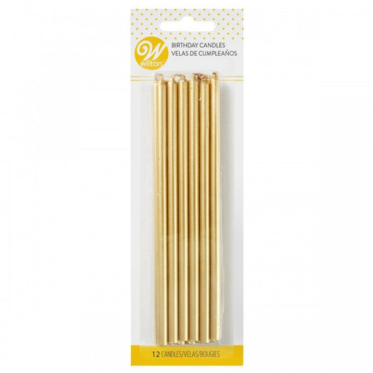 VELAS DORADAS WILTON 12PZ